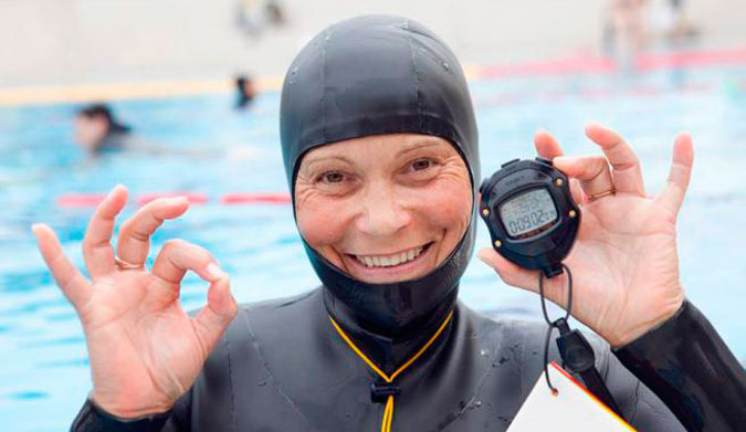 Natalia Molchanova after her world record breath hold.