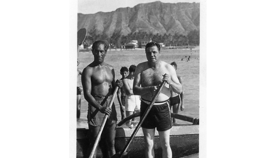 Duke and Babe Ruth at Waikiki Beach. Photo: Linda Ruth Tosetti, Babe Ruth's granddaughter, archives.