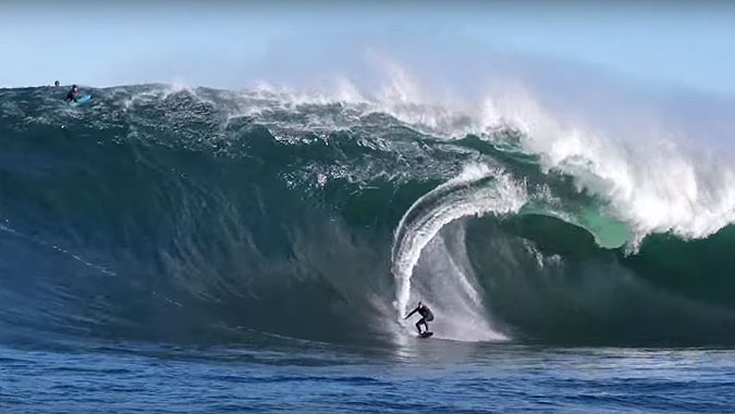 On August 26th, Hollmer-Cross let go of the rope, navigated that funky step, and pulled into a barrel of ungodly proportions.