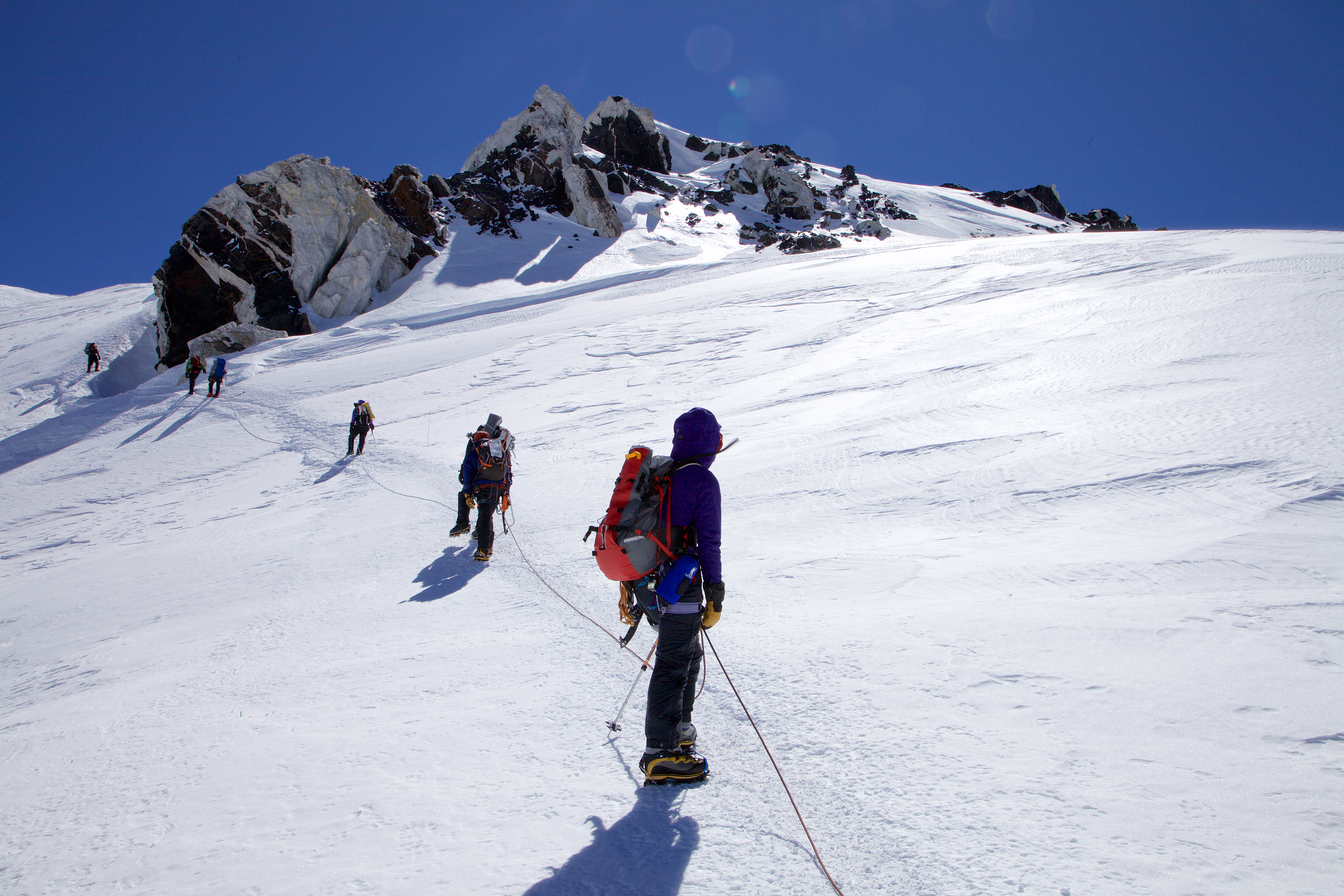 On our expedition on Denali, we collected snow samples from 17,000 feet for ASC. This data will feed into a research project investigating high-altitude glacial thinning.