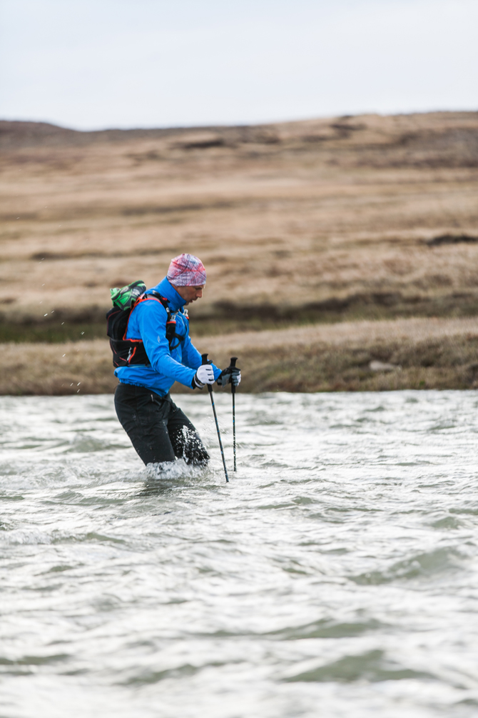 Pavel Cenkl encountered a variety of trail conditions on his Climate Run, including "wet". Photo: Jill Fineis