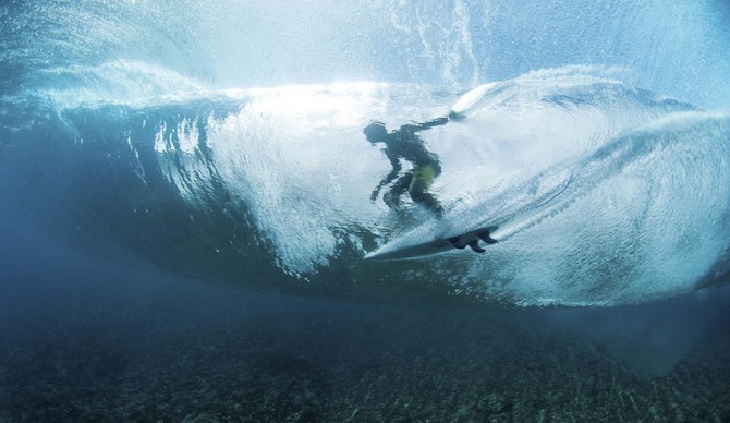 Seth Moniz surfs in Teahupoo, Tahiti, French Polynesia on August 11th, 2014