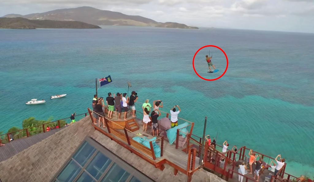 Nick Jacobsen Kiteboards Off Richard Branson's Island