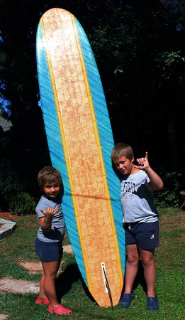It runs in the family. My grandsons, Elio and Luca, ages 8 and l0, enjoying my favorite piece of functional art.