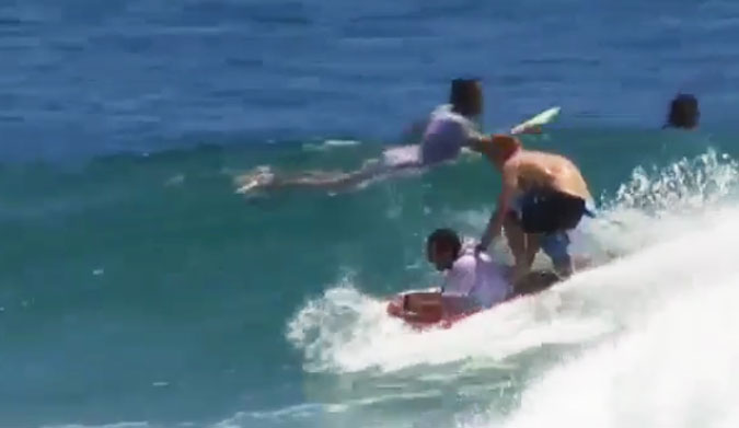 Mick Fanning is a little bit better at surfing than most, so when it comes to alternative equipment, he's got a bit of a leg up.