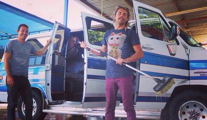The pair is thought to be traveling in a white and blue Chevy van.