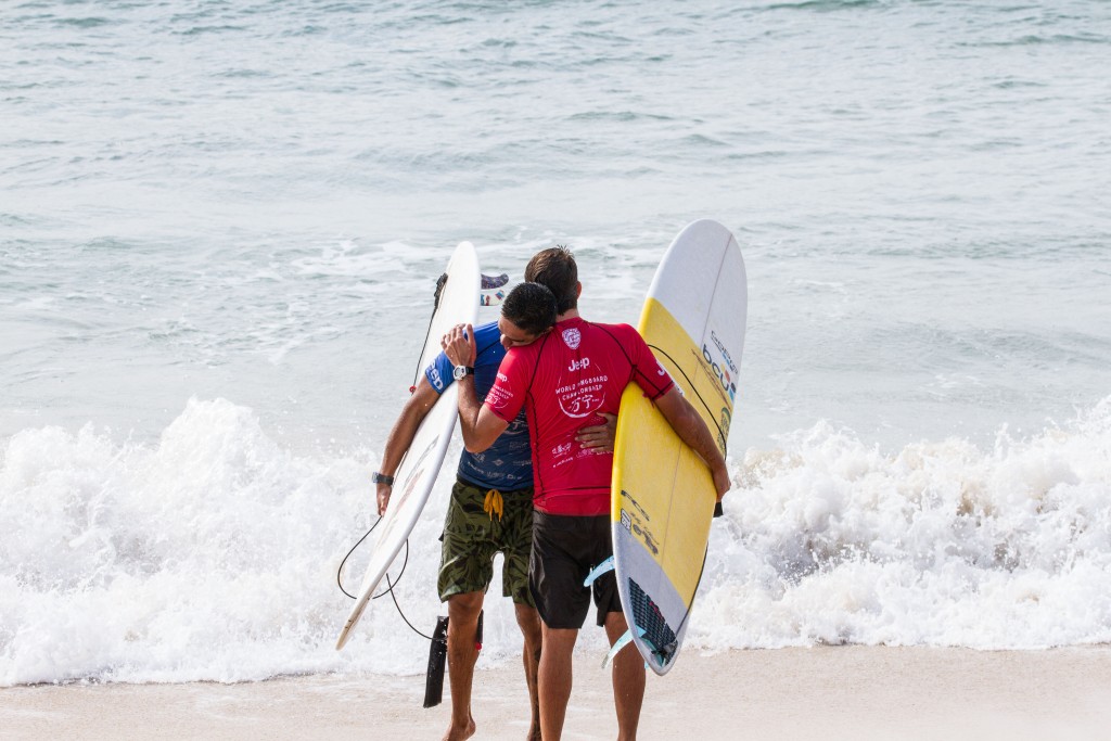 A soulful embrace of competitors and friends.