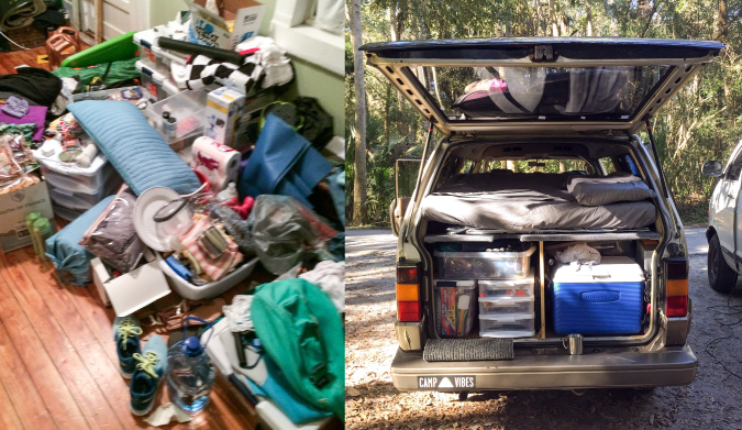 Going from this... to this. No easy task, indeed. Photo courtesy of Two Feet and Classy