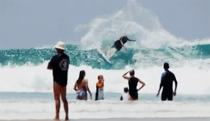 Mick Fanning is an incredible surfer. Everyone knows that already. But in the clip above, he's on a whole different level.