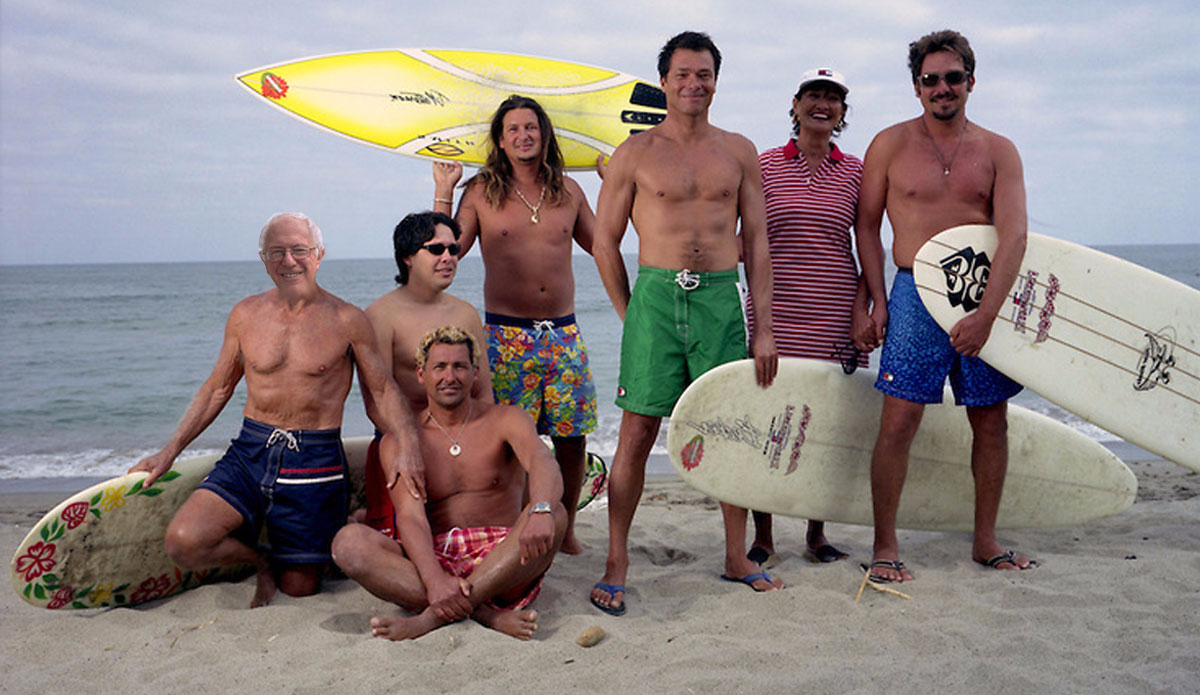 Bernie, kicking it with the boys.