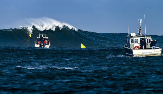 Titans of Mavericks big wave surf contest at Half Moon Bay, CA on February 12, 2016.