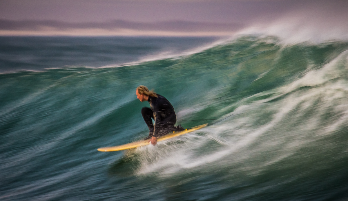 Remi Peterson can surf just about anything. Here he is on one of Derek Hynd's finless modifications... and you can bet he's having fun.