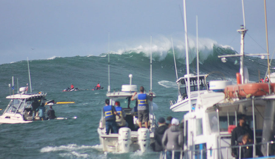 On Friday, the big-wave contest was back in Half Moon Bay.
