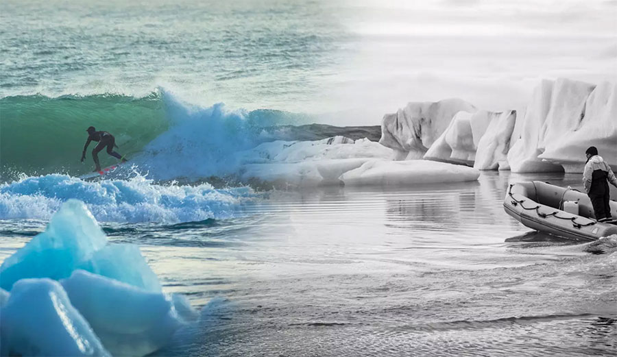 while the waves may not be perfect, the surrounding landscape is.