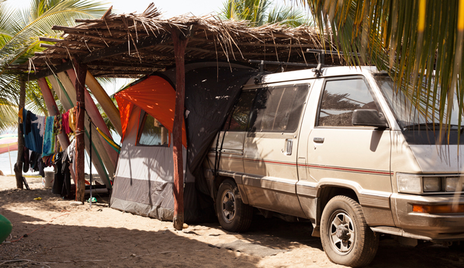 Base camp: our "home" in Saladita. Photo Courtesy of Two Feet and Classy