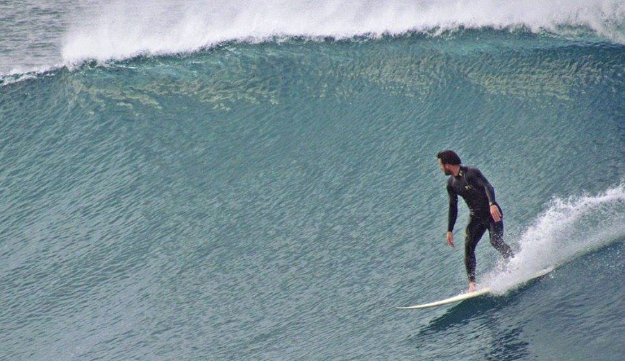 Ryland picking a line on a decent-sized day.