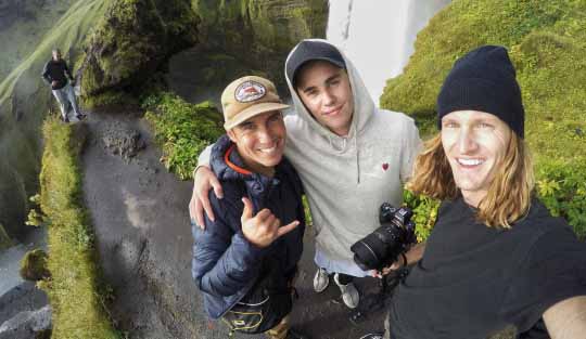 Chris Burkard, Justin Bieber, and Rory Kramer...chillin' in Iceland.