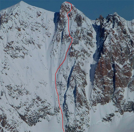 "A dream became reality yesterday! First ski and snowboard descent of the forgotten Original route of Grande Rocheuse (4102m), 151 years after the first ascent... Thanks @lambert_galli @dcapoz @trentodenis for sharing this steep, wild and unique adventure!"