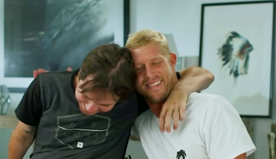 Barney Miller's dogged determination in the face of adversity galvanized Mick Fanning's resolve to surf as best as he could.