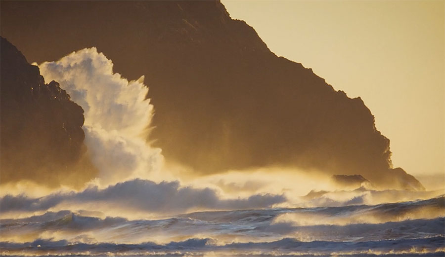 Cold water, big trees, clear air, and if you're willing to look, amazing, empty waves. It makes a perfect setting for a film.