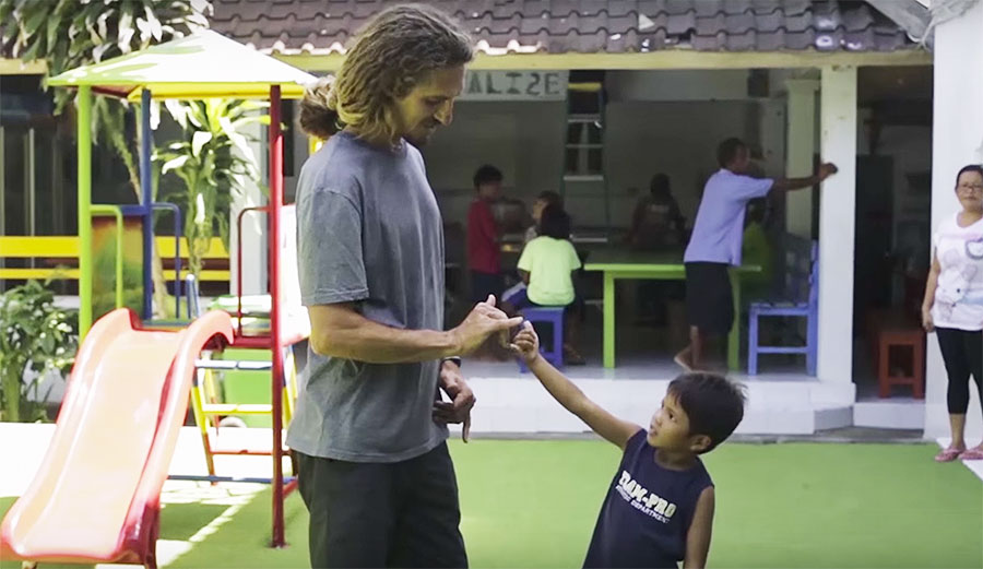 They spent the day playing music, giving surf lessons, and generally having fun. Then REEF donated $11,500 to fix the leaky roof and put in some water purifiers.