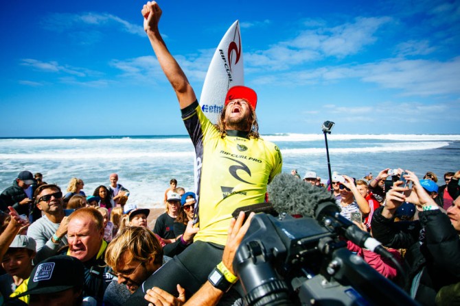 Matt Wilkinson, victorious. Photo: WSL/Ed Sloane