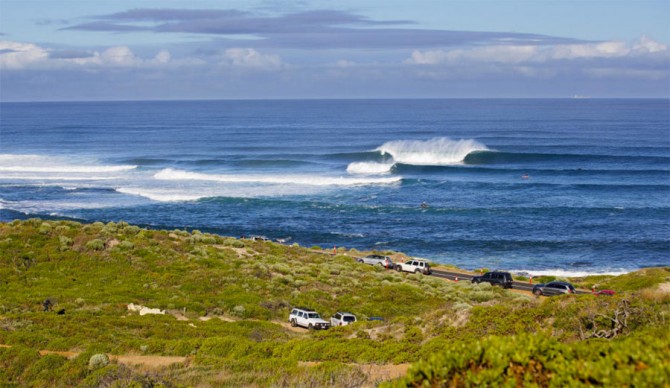 Overlooking Main Break at the beautiful Margaret River. Photo: WSL / Kirstin Scholtz