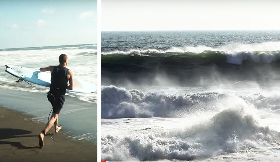 It's not every day you see someone surfing massive waves on a foamie. They're generally used by learners, people that aren't too concerned with high-performance surfing, or Jamie O'Brien.