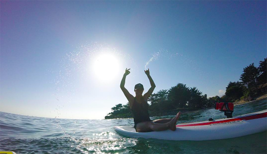 "After 4 weeks of not even a toe touching the Salt water today I finally got my fix! Back on the paddle board. I have so much respect for the ocean and now more than ever feel like it's such a healing and peaceful place. So blessed to be able to play in it."