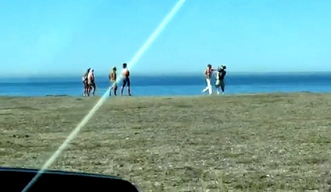 Screen grab from a video of a fight taken by a passerby at Lunada Bay.