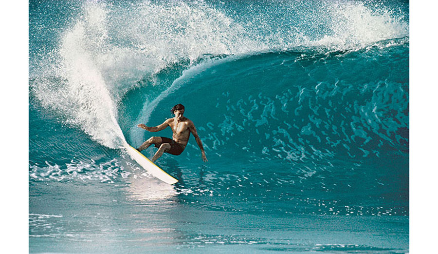 Tom Curren and Ol' Yellow Rail, 1991. Photo: Servais/Boardroom
