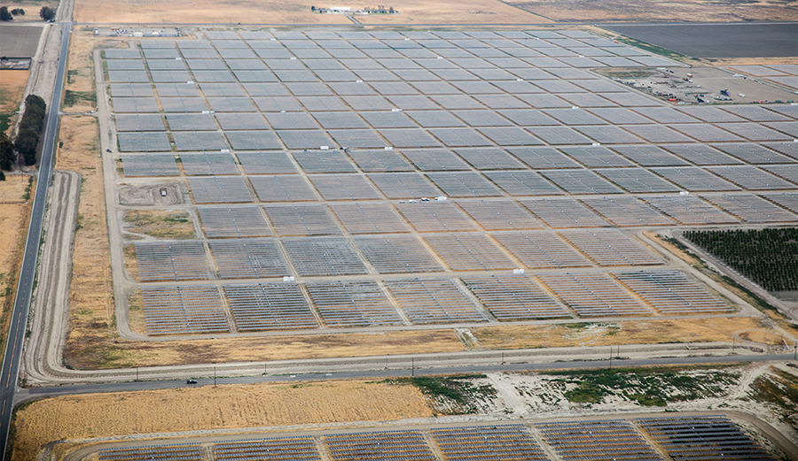 The solar panel array that powers Surf Ranch from above. The advancements in solar technology have made these panels a viable source of energy. Photo: Outerknown/Todd Glasser