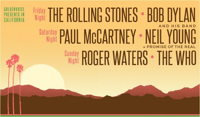 Lineup reported by Desert Trip's Instagram.