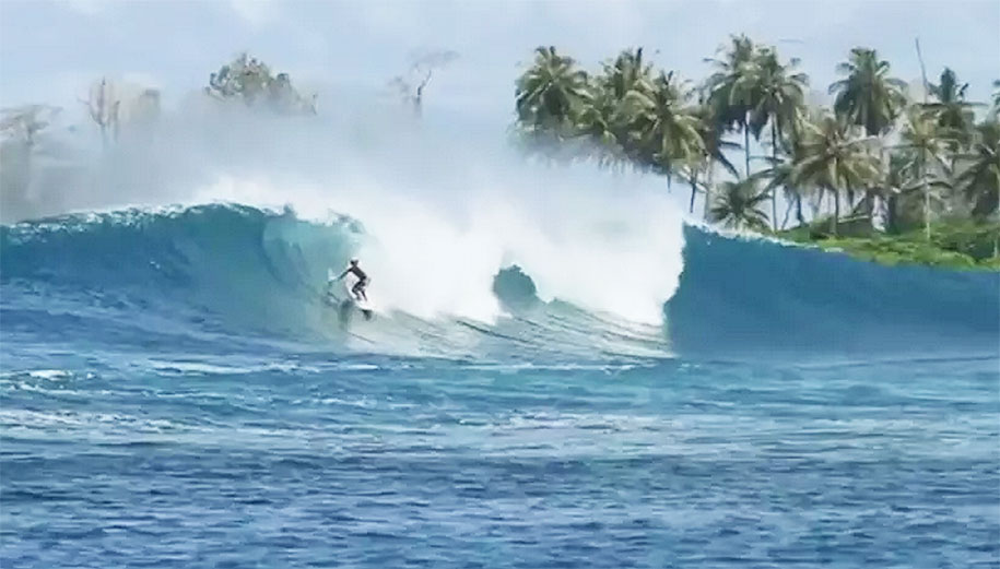 Stick him in barrels big enough to drive a truck through, and the kid with the funny hair will just smile, then turn and go on some of the biggest, hairiest tubes anyone can find.