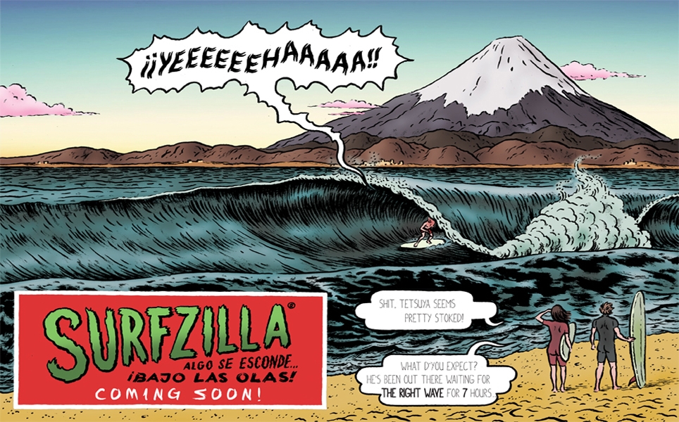 Miguel Brieva's satirical artwork for Surfilmfestibal.