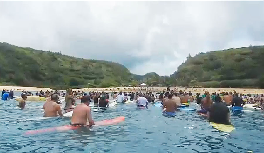 The size of the paddle out was tribute to the number of lives Brock touched.