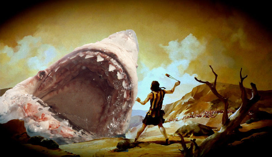 Ok, so the sharks are probably actually David, but you get the idea.