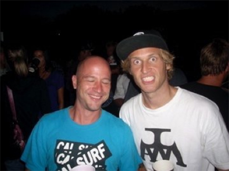 Cal Surf Scott and Vanatta at a trade show party in 2009.