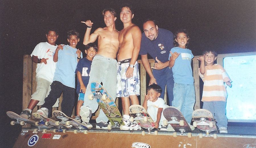 Aaron with the Moniz family and friends.