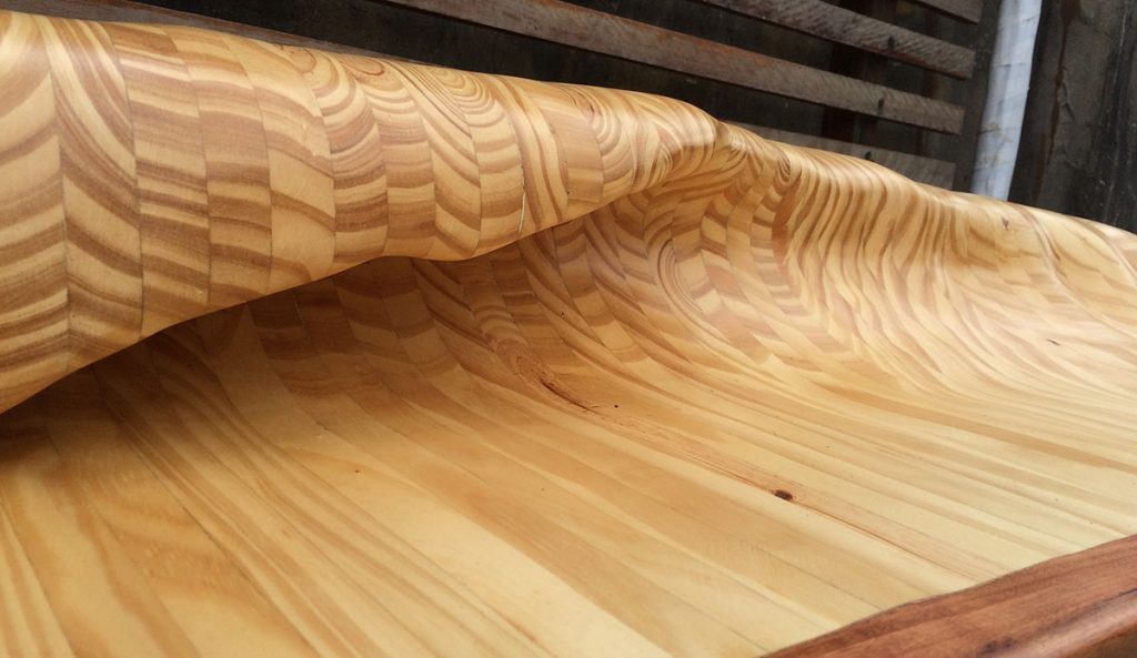 Wood is such a beautiful material two work with. Each one has as many unique textures a wave. In a sense I can do the same wave several times, but they will never be the same, just like the waves.