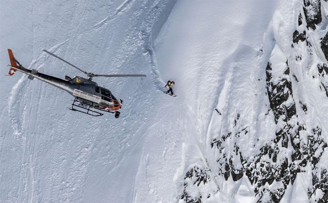 Estelle Balet, mid competition line. Photo: Freerideworldtour.com
