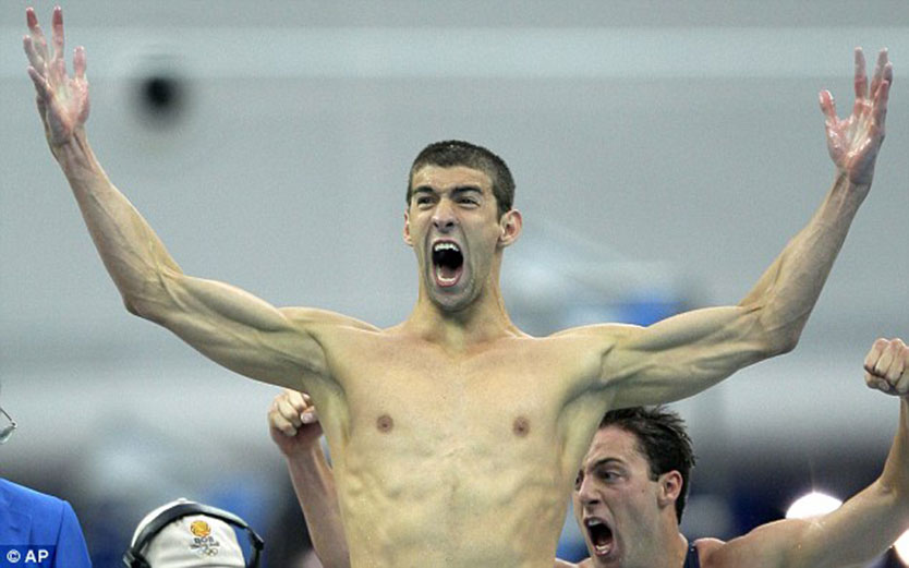 Michael Phelps's reaction. Probably.