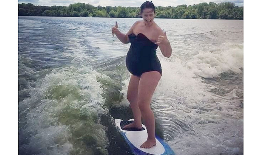 Kolby Fahlsing really loves wake surfing. So much, in fact, that she decided she'd take her unborn child with her.