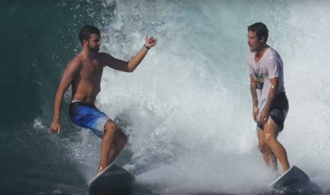 It's on camera, so we get to bask in the most awkward shaka of all time!