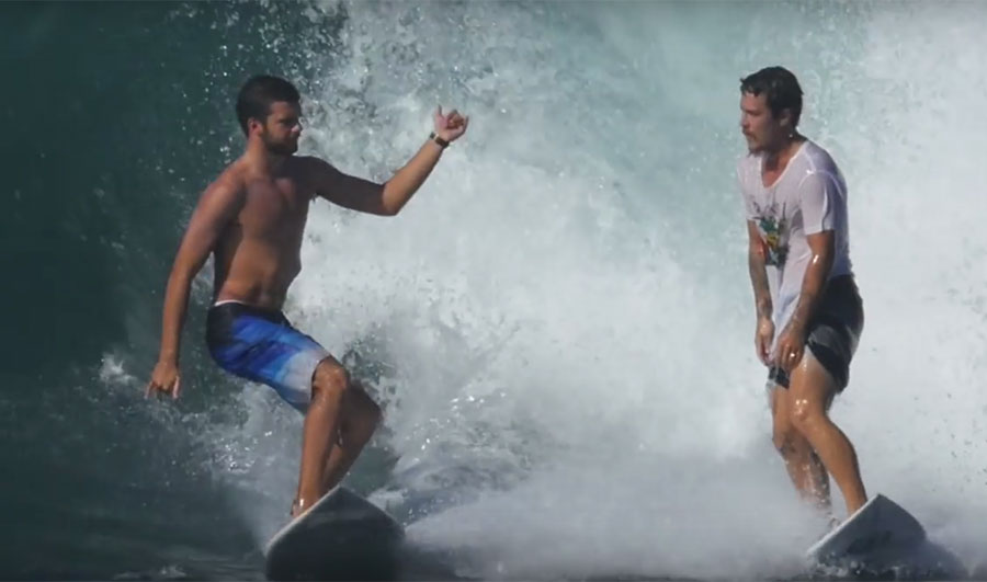 It's on camera, so we get to bask in the most awkward shaka of all time!