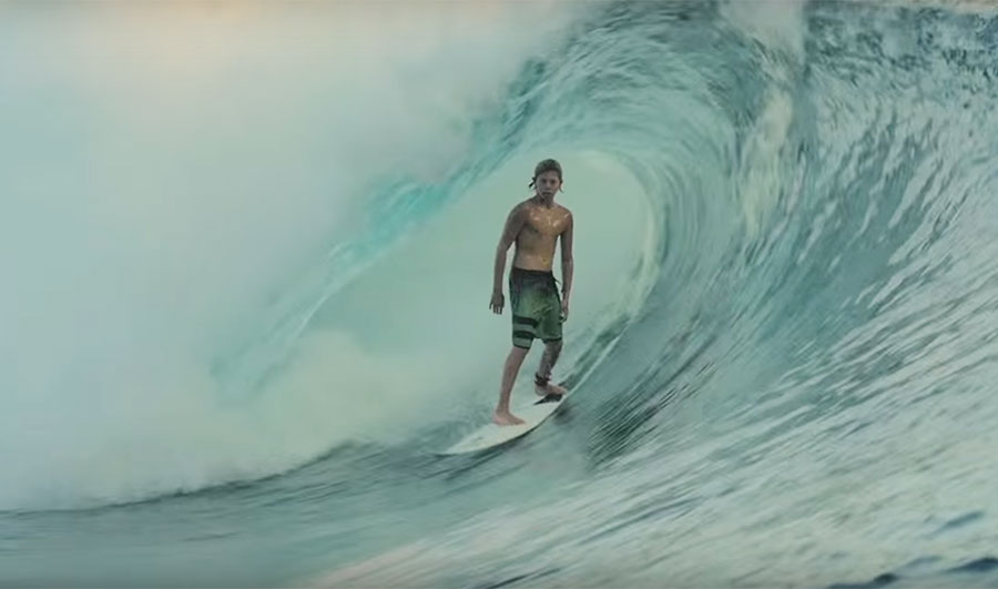 The San Diego local gets insanely tubed at Teahupoo, shows his barrel hunting skills, and somehow gouges out turns that a full grown man can't do.