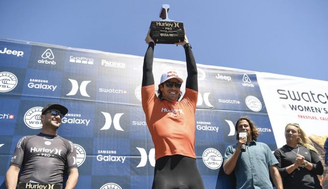 Jordy is your 2016 Hurley Pro champion. But did his win help the WSL escape dealing with fans' calls of poor judging? Photo: WSL/Kirstin Scholtz