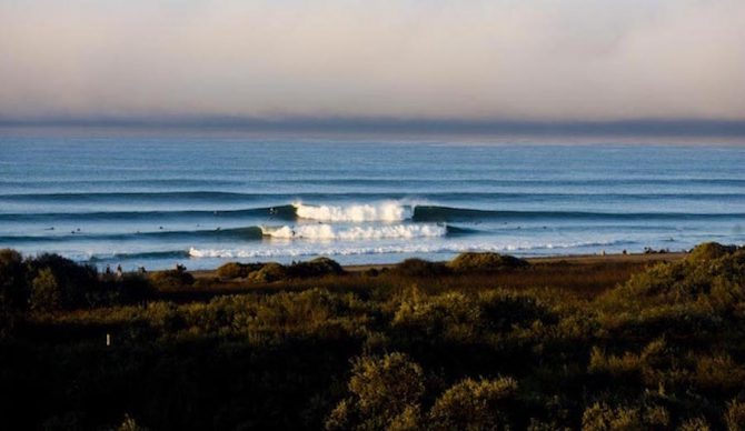 So far the forecast for the event is looking pretty spicy. Expect Socal's skatepark like wave machine to turn on for the pros. Photo: Jack English