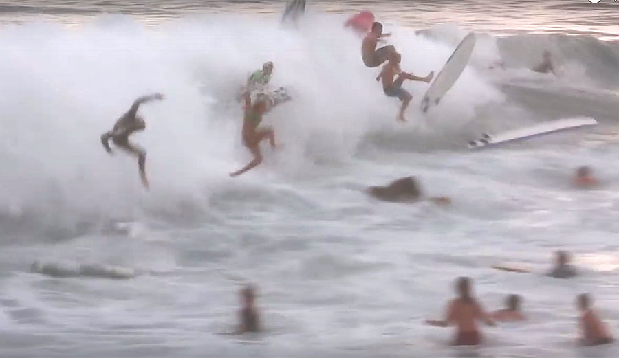 Here's a group who not only rips (on Wavestorms!), but knows that fun is what surfing is all about.