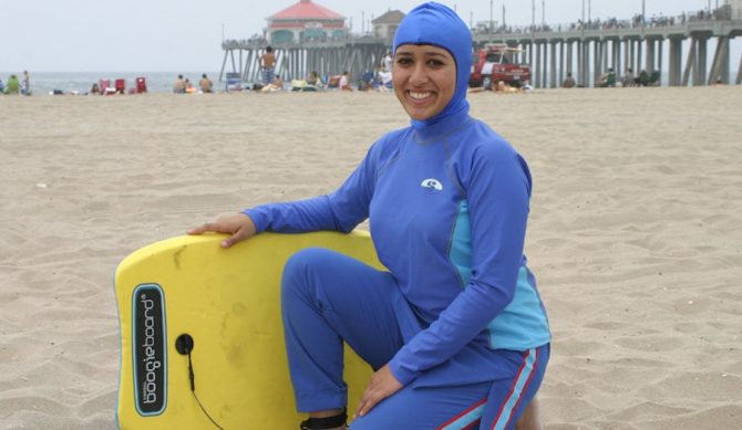 Like putting a bodyboard leash on her ankle, this woman should enjoy the beach how she pleases. Right? Photo: The Hill